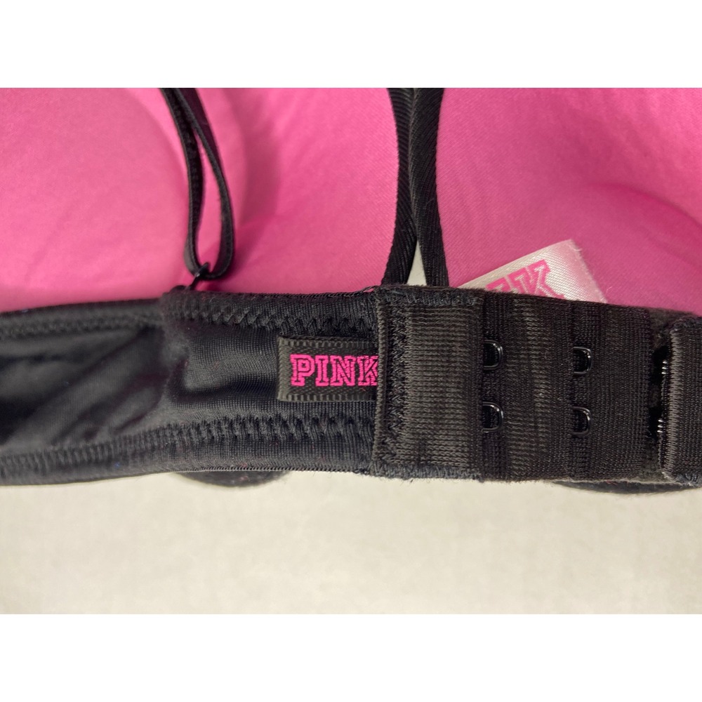 Victoria's Secret PINK Wear Everywhere Super Push Up Bra Black 34A Underwire - Picture 15 of 16